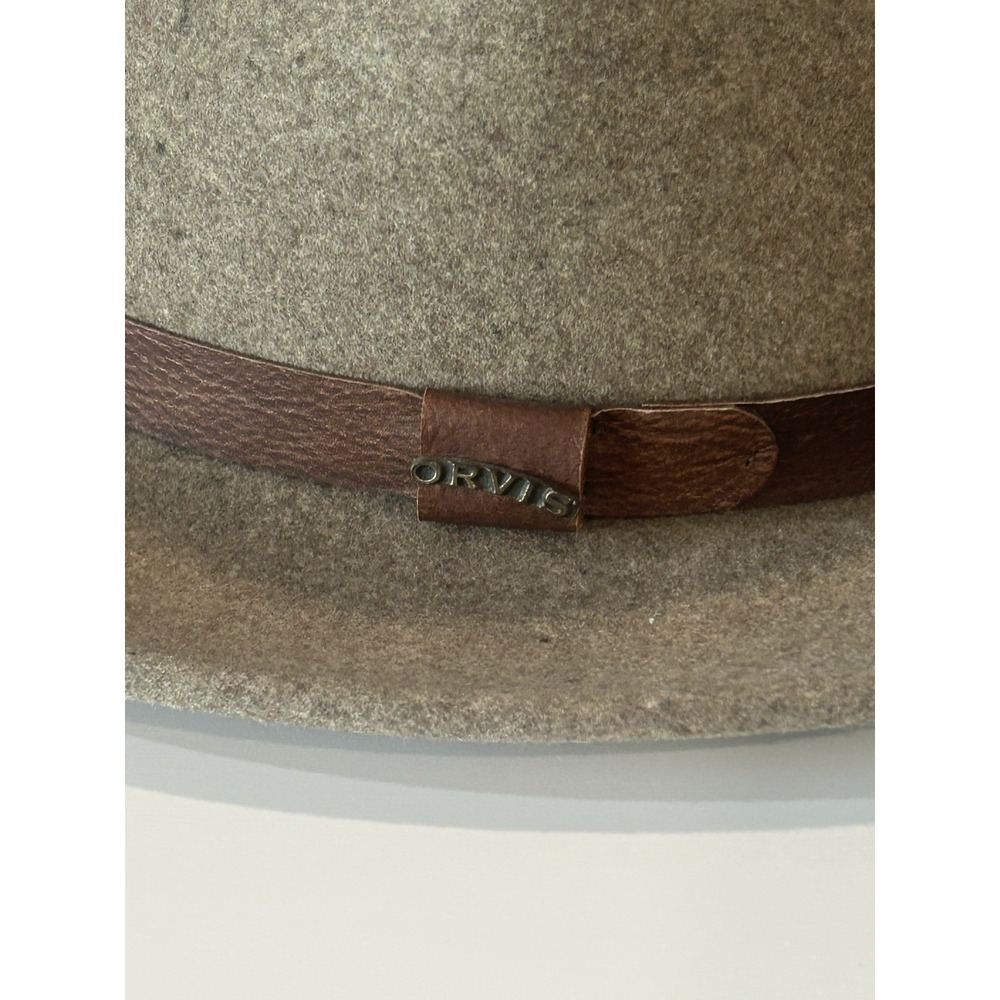 Orvis Crushable Packable Water Repellent Wool Felt Fedora Hat Large Made USA - Picture 7 of 9